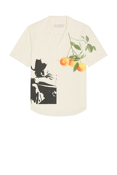 ONE OF THESE DAYS Angel Of The Field Camp Shirt in Ivory