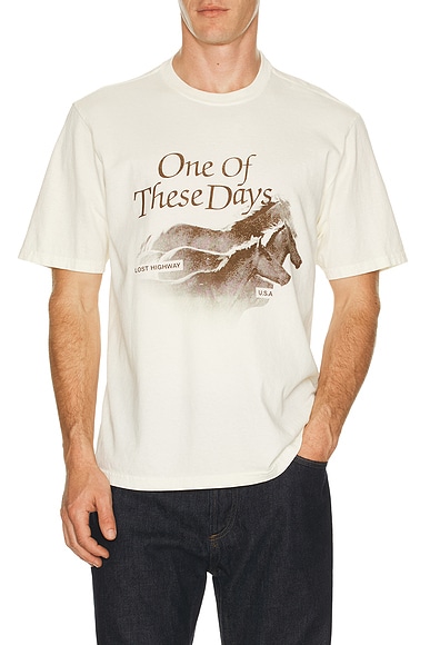 ONE OF THESE DAYS Lost Highway Tee in Bone