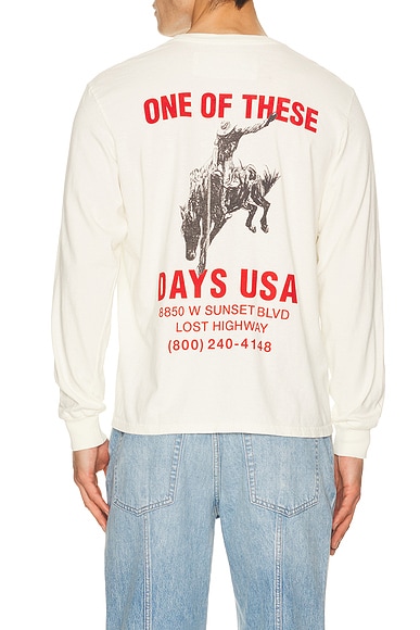 ONE OF THESE DAYS Break On Through Long Sleeve Tshirt in Bone