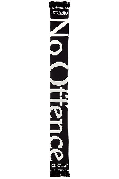 Shop Off-white No Offence Reversible Knit Scarf In Black