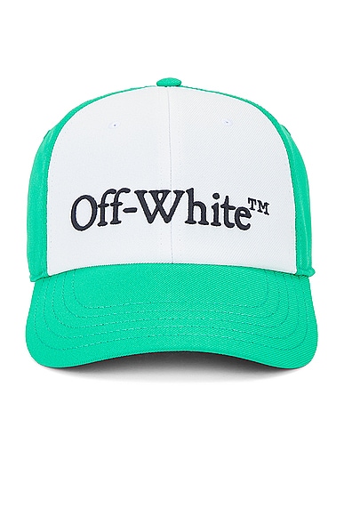 OFF-WHITE Drill Logo Baseball Cap in White & Kelly Green