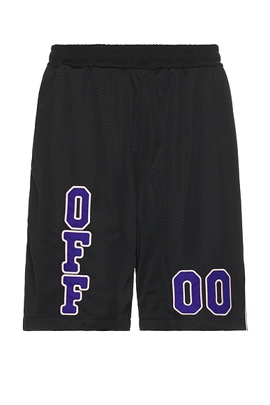 OFF-WHITE Mesh Basketball Shorts in Black