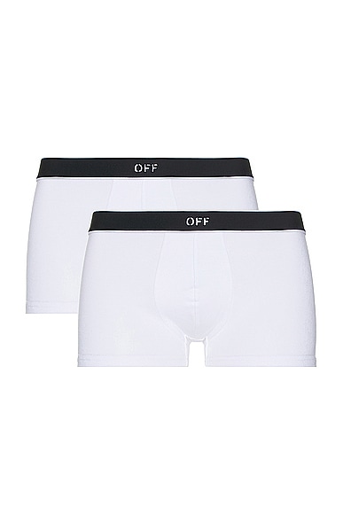 Stamp Low Rise Boxer in White