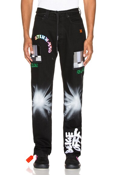 OFF-WHITE Ev Bravado Relaxed Jeans,OFFF-MJ24