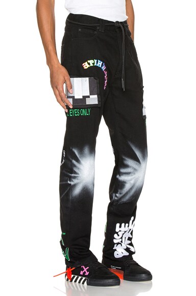 OFF-WHITE Ev Bravado Relaxed Jeans,OFFF-MJ24