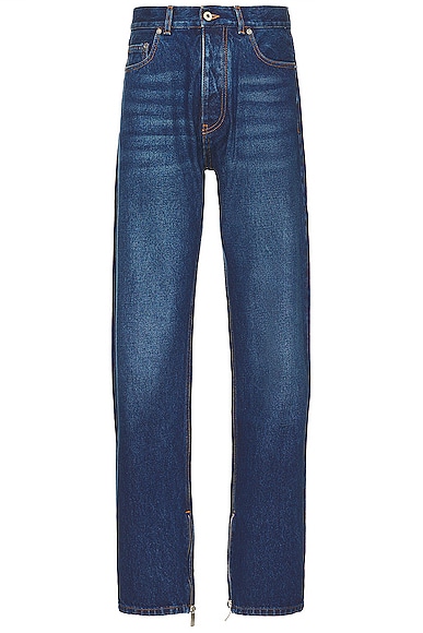 OFF-WHITE Zip Skate Jeans in Medium Blue