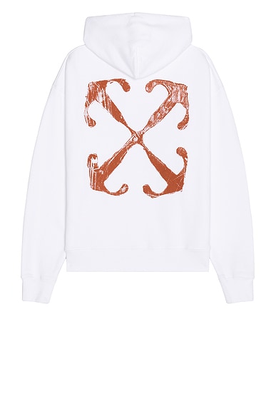 OFF-WHITE Scratch Arrow Skate Hoodie in White