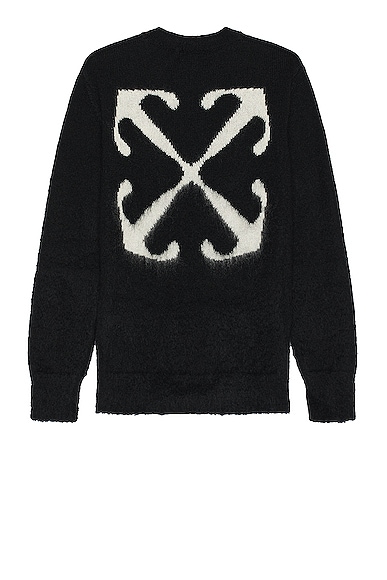 OFF-WHITE Mohair Arrow Knit Crewneck in Black