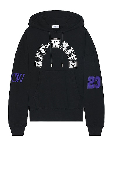 Shop Off-white Football Over Hoodie In Black & White