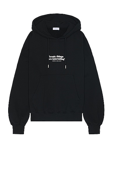 OFF-WHITE Ironic Quote Over Hoodie in Black & White