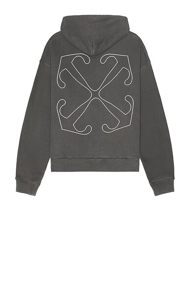 OFF WHITE Outline Arrow Skate Hoodie in Black White FWRD