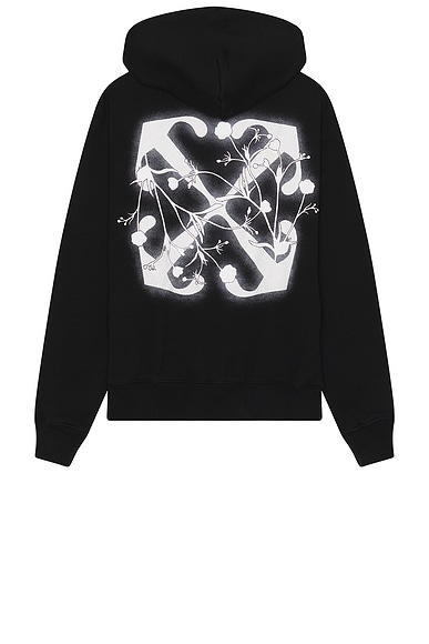 OFF-WHITE Flower Arrow Skate Hoodie in Black