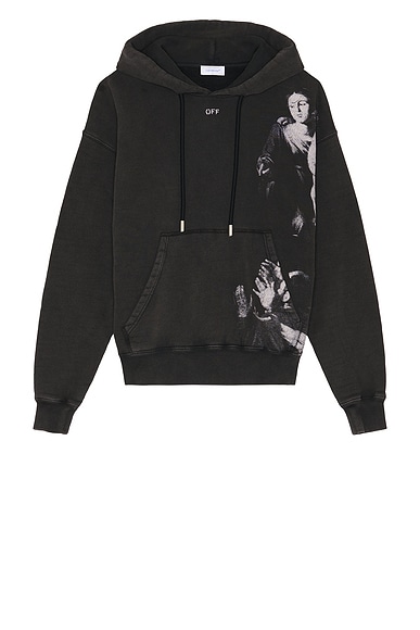OFF WHITE Patch Full Zip Hoodie in Black FWRD