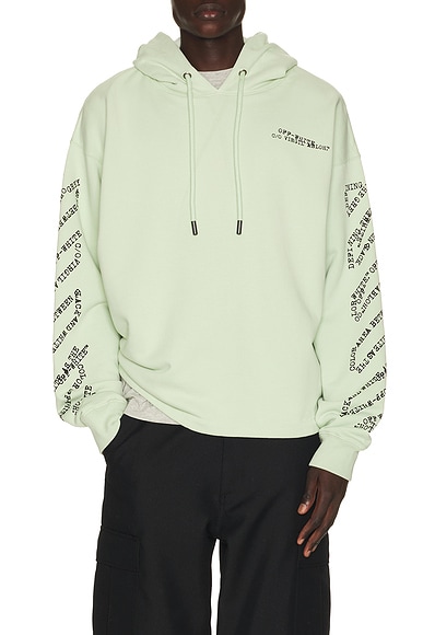 OFF-WHITE Type Arrow Loose Hoodie in Mint