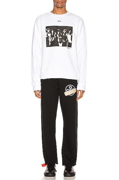 OFF-WHITE SPRAY PAINTING SLIM CREWNECK,OFFF-MK27