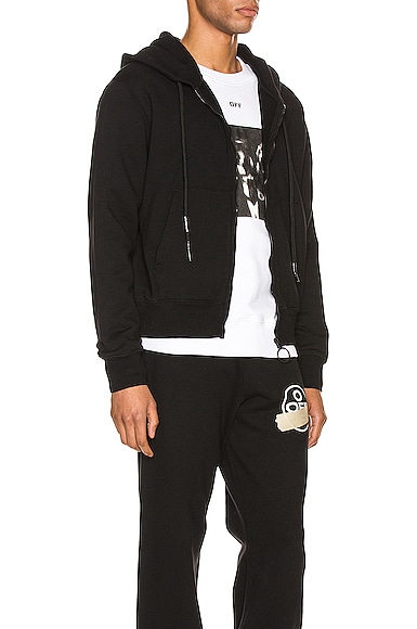 OFF-WHITE WAVY LINE LOGO SLIM ZIP HOODIE,OFFF-MK30
