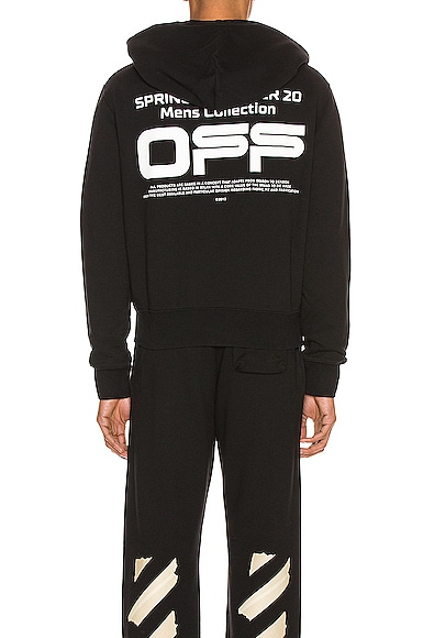 OFF-WHITE WAVY LINE LOGO SLIM ZIP HOODIE,OFFF-MK30
