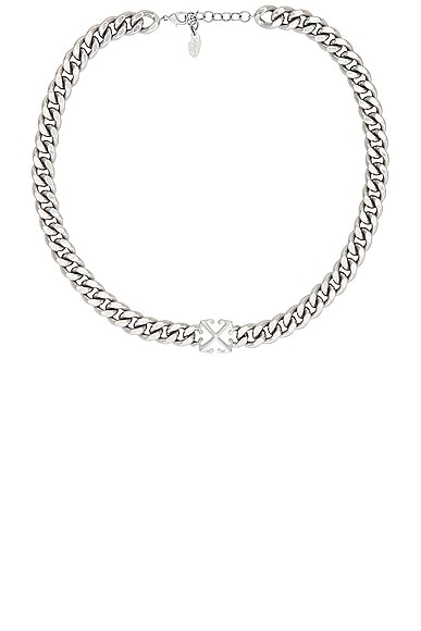 OFF-WHITE Arrow Chain Necklace in Silver