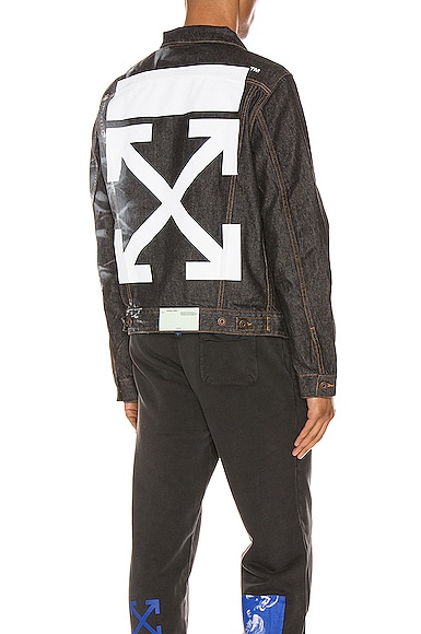 black and white jean jacket