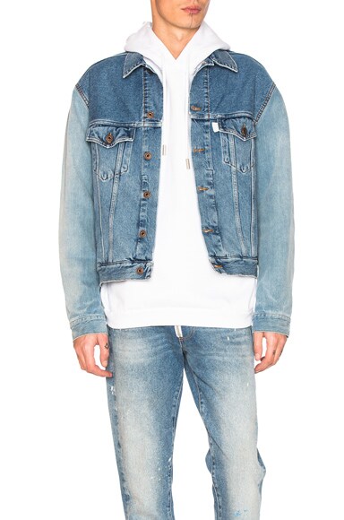 off white multicolor denim jacket