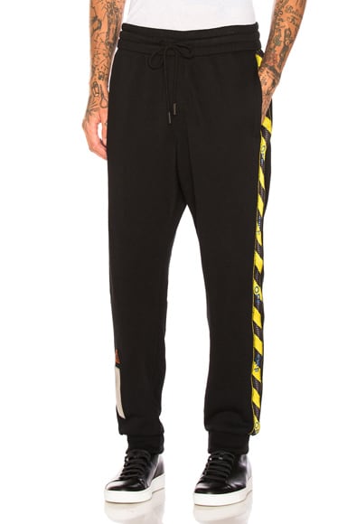 OFF WHITE Side Tape Sweatpants in Black FWRD