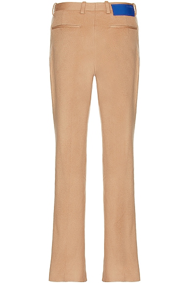 Shop Off-white Tags Cashmere Slim Pant In Camel