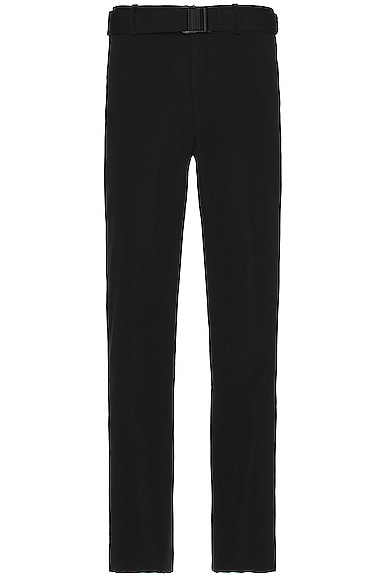 Off-white Buckle Dry Wool Slim Pant In Black