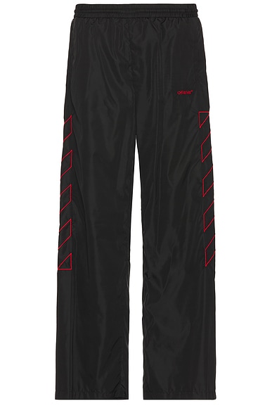 OFF-WHITE Outline Diag Nylon Trackpant in Black