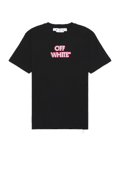 Off-white Emotion Neon Print Cotton Jersey T-shirt In Black,pink 
