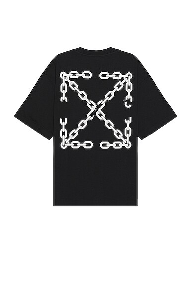 Off-white Chain Arrow Skate Short Sleeve T-shirt In Black & White