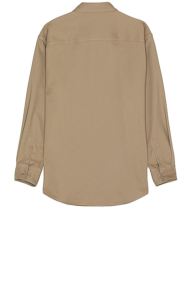 Shop Off-white Drill Military Overshirt In Beige