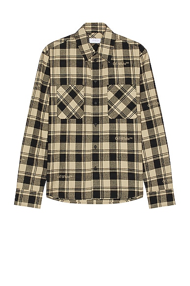 OFF-WHITE Check Flannel Shirt in Black