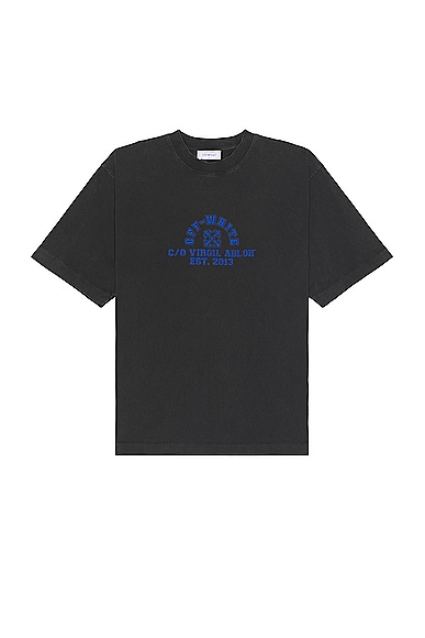 OFF-WHITE Washed Est 13 Skate T-shirt in Black & Nautic