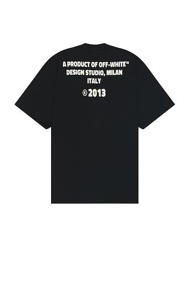 Shop Off-white Crystal Round Logo Over T-shirt In Black & White