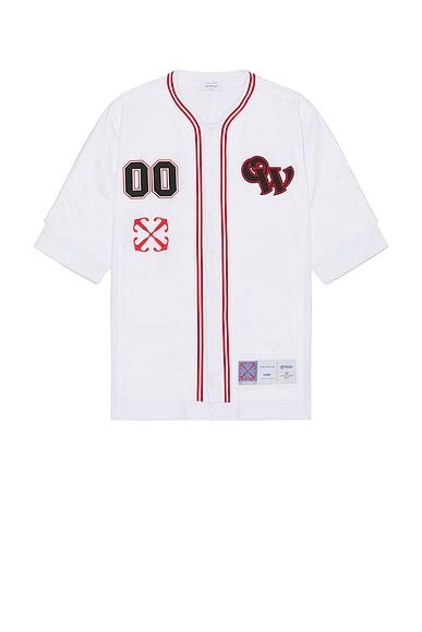 Gothic Logo Baseball Shirt in White