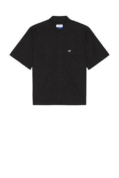 OFF-WHITE Embroidered Summer Heavycot Shirt in Black