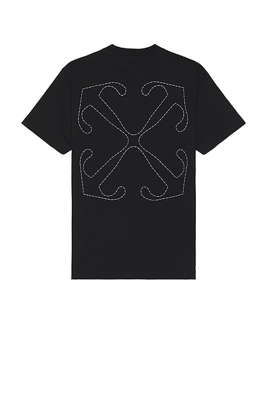 絶妙なデザイン Outline OFF-WHITE Arr FWRD | White & Black in Tee S/s Over トップス