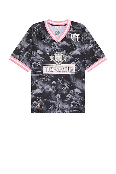 OFF-WHITE Fresco Soccer Tee in Black & White