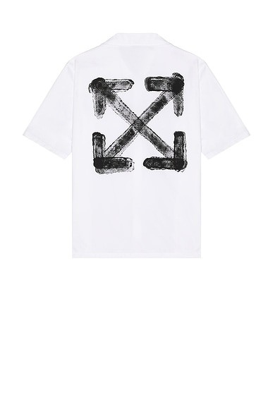 OFF-WHITE Spray Arrow Bowling Shirt in White & Black