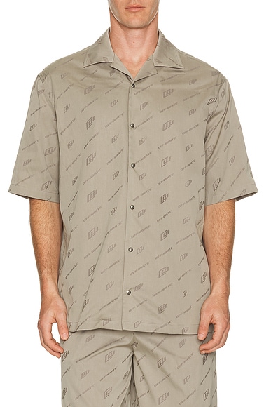OFF-WHITE Jacquard Bowling Shirt in Stone