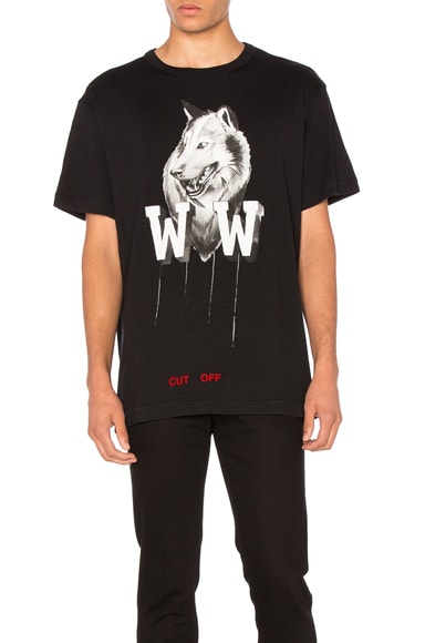 Off white wolf t cheap shirt