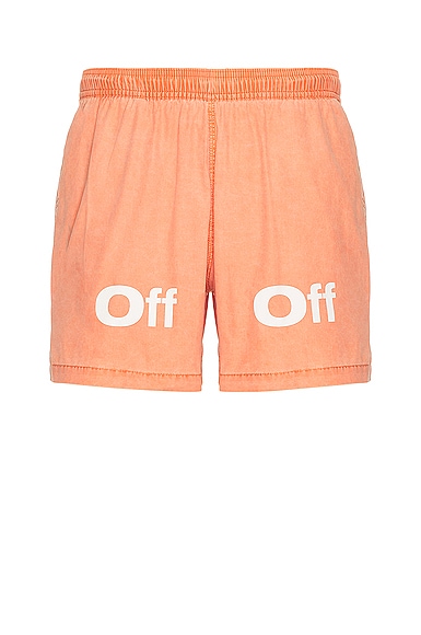 OFF WHITE Bounce Off Sunset Swim Shorts in Orange White FWRD