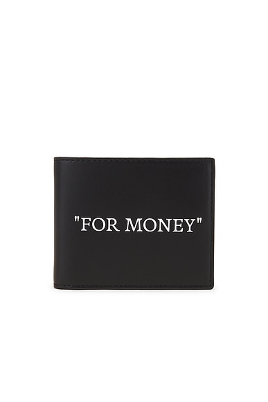 OFF-WHITE Quote Bifold Wallet in Black & White