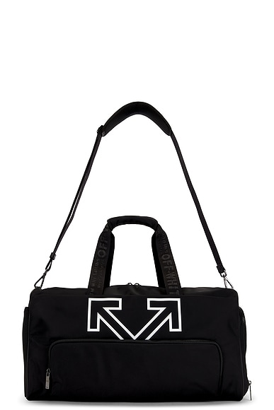 OFF-WHITE Heritage Gym Bag in Black & White
