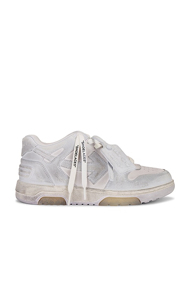 VETEMENTS Perforated Leather Sneakers in White Green FWRD