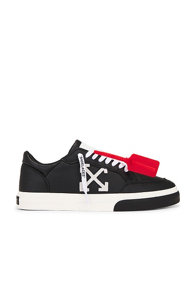OFF-WHITE New Low Vulcanized Leather Sneaker in Black & White