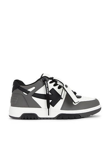 OFF-WHITE Out Of Office Calf Leather Sneaker in Dark Grey
