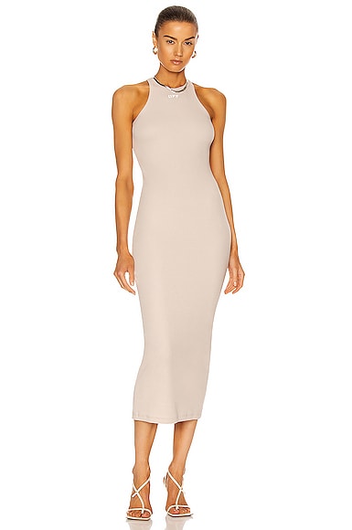 OFF-WHITE BASIC RIBBED DRESS,OFFF-WD39
