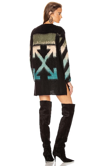 Intarsia Mohair Crewneck Sweater