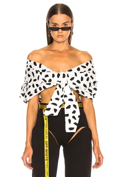 Oversize Off the Shoulder Crop Top